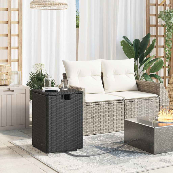 Propan Tank Verstecktisch Schwarz Poly Rattan