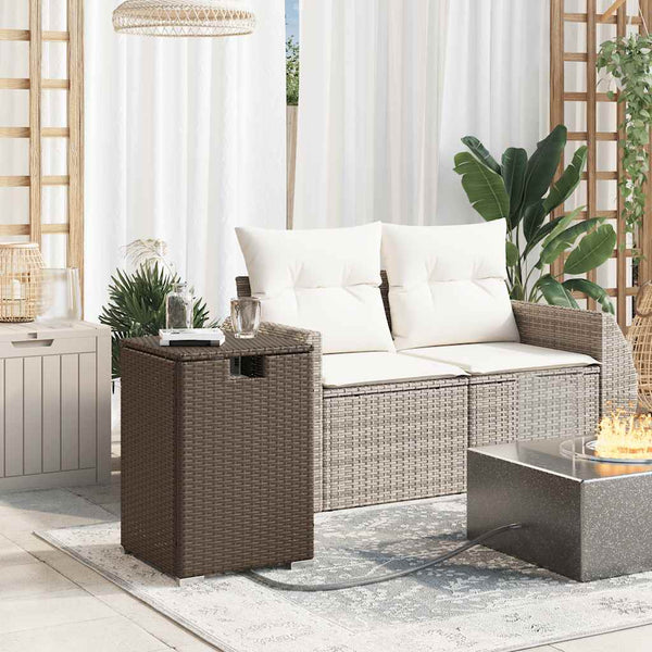 Propan Tank Verstecktisch Braun Poly Rattan