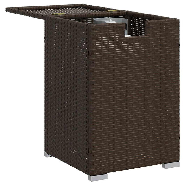 Propan Tank Verstecktisch Braun Poly Rattan