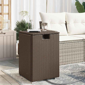 Propan Tank Verstecktisch Braun Poly Rattan