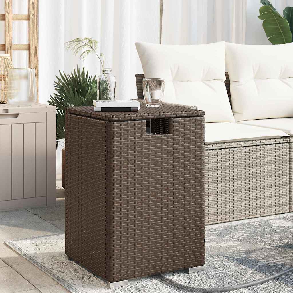 Propan Tank Verstecktisch Braun Poly Rattan