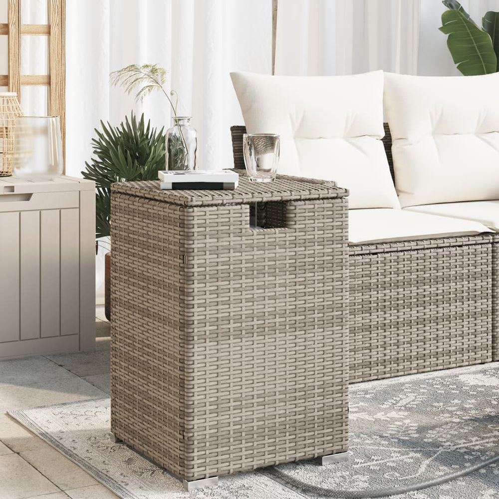 Poly Rattan Propan Tank Verstecktisch Grau 40x40x60cm