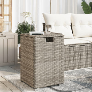 Poly Rattan Propan Tank Verstecktisch Grau 40x40x60cm