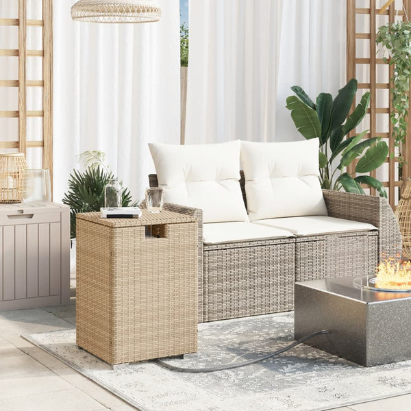 Propan Tank Verstecktisch Beige Poly Rattan