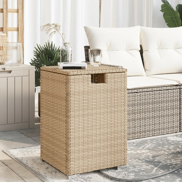 Propan Tank Verstecktisch Beige Poly Rattan
