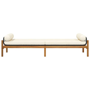 Gartenbank Schwarz Poly Rattan mit Kissen
