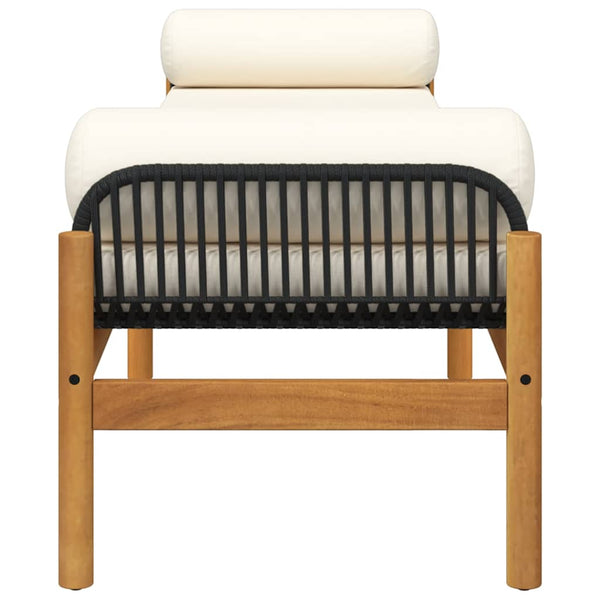 Gartenbank Schwarz Poly Rattan mit Kissen