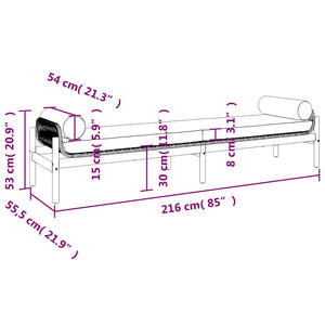 Gartenbank Schwarz Poly Rattan mit Kissen
