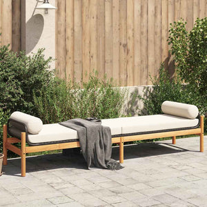Gartenbank Schwarz Poly Rattan mit Kissen