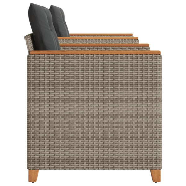 3-tlg. Bistro Set Grau mit Kissen