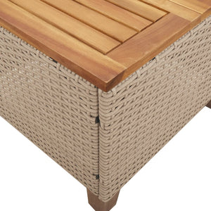3-tlg. Bistro-Set Beige Poly Rattan Akazienholz