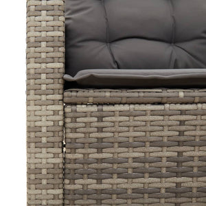 Gartensessel Grau Poly Rattan mit Kissen