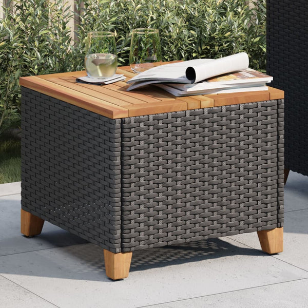Schwarzer Gartentisch 45x45 cm Akazienholz