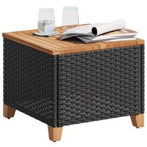Schwarzer Gartentisch 45x45 cm Akazienholz
