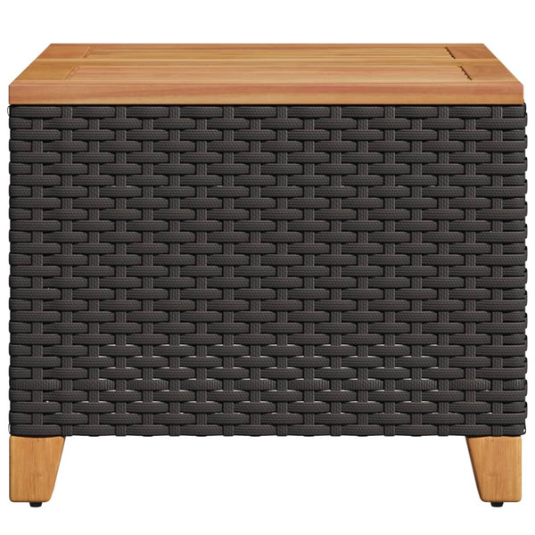Schwarzer Gartentisch 45x45 cm Akazienholz