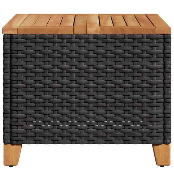 Schwarzer Gartentisch 45x45 cm Akazienholz