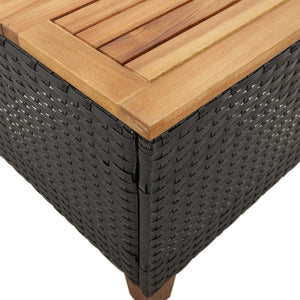 Schwarzer Gartentisch 45x45 cm Akazienholz