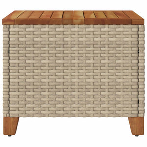 Beiger Gartentisch 45x45 cm Poly Rattan Akazie