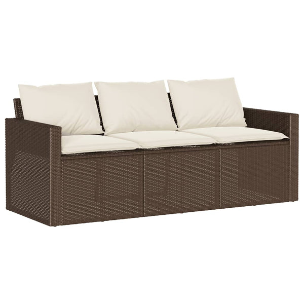 2-tlg. Garten Essgruppe Braun Poly Rattan