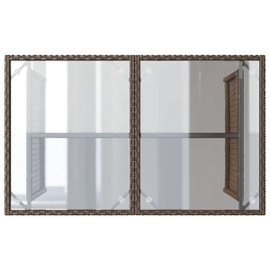 2-tlg. Garten Essgruppe Braun Poly Rattan