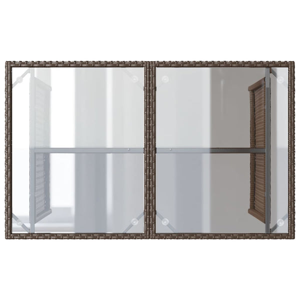 2-tlg. Garten Essgruppe Braun Poly Rattan