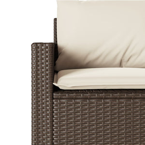 2-tlg. Garten Essgruppe Braun Poly Rattan