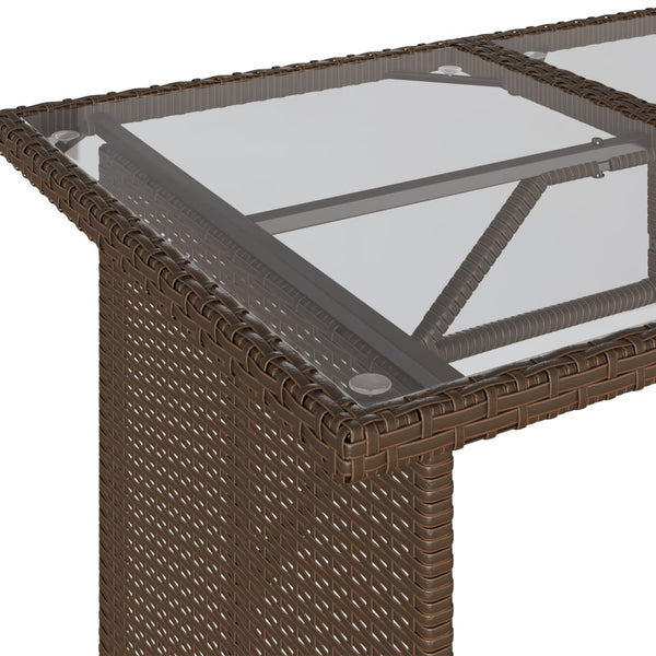 2-tlg. Garten Essgruppe Braun Poly Rattan
