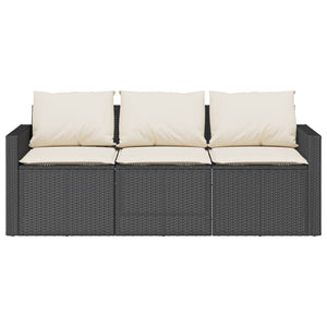 2-tlg. Garten Essgruppe Schwarz Poly Rattan