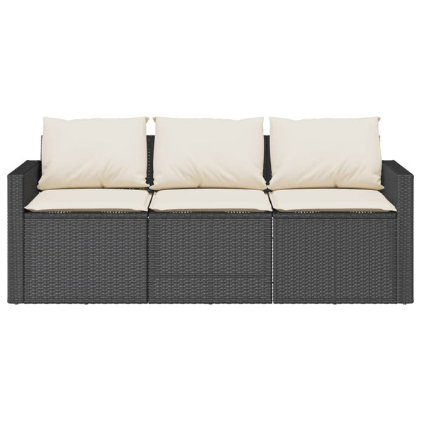 2-tlg. Garten Essgruppe Schwarz Poly Rattan