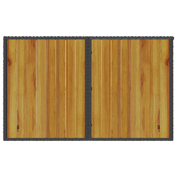 2-tlg. Garten Essgruppe Schwarz Poly Rattan