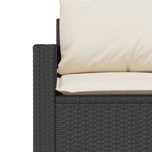 2-tlg. Garten Essgruppe Schwarz Poly Rattan