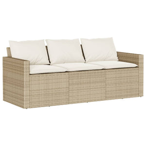 2-tlg. Garten Essgruppe Beige Poly Rattan