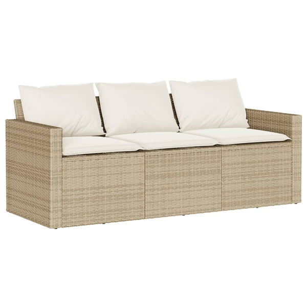 2-tlg. Garten Essgruppe Beige Poly Rattan
