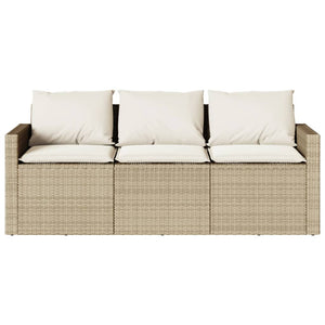 2-tlg. Garten Essgruppe Beige Poly Rattan