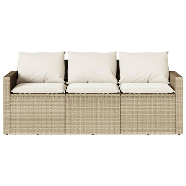 2-tlg. Garten Essgruppe Beige Poly Rattan