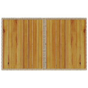 2-tlg. Garten Essgruppe Beige Poly Rattan