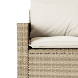 2-tlg. Garten Essgruppe Beige Poly Rattan