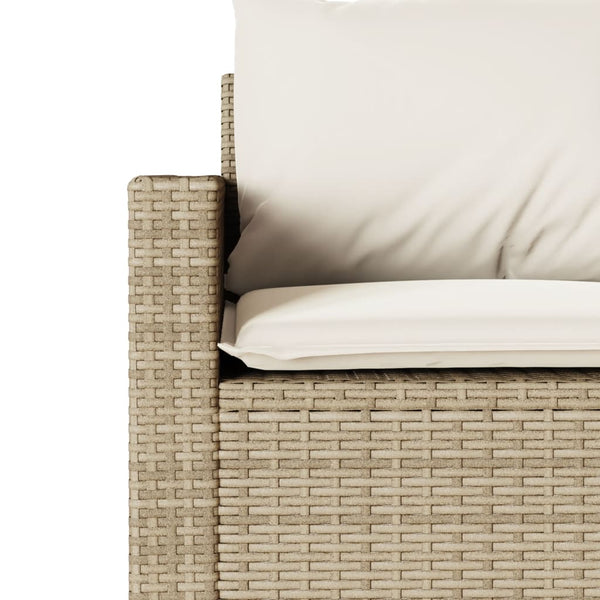 2-tlg. Garten Essgruppe Beige Poly Rattan