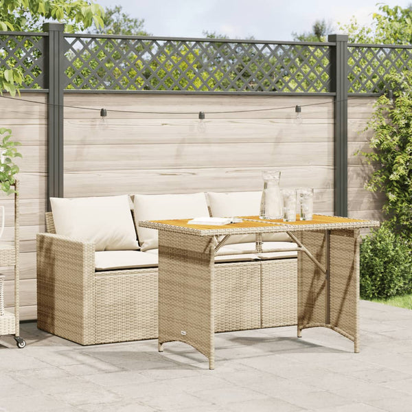 2-tlg. Garten Essgruppe Beige Poly Rattan