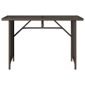 Gartentisch Braun Poly Rattan Glasplatte 110x68 cm