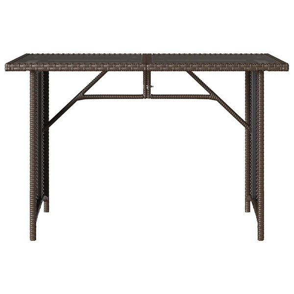 Gartentisch Braun Poly Rattan Glasplatte 110x68 cm