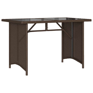 Gartentisch Braun Poly Rattan Glasplatte 110x68 cm