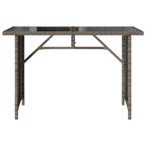 Gartentisch Grau mit Glasplatte 110x68 cm