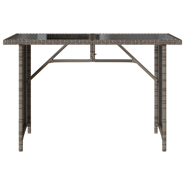 Gartentisch Grau mit Glasplatte 110x68 cm