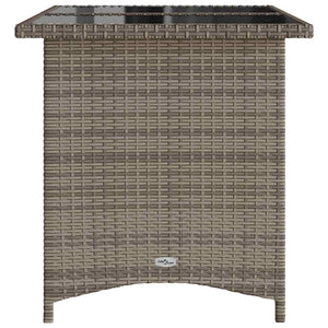 Gartentisch Grau mit Glasplatte 110x68 cm
