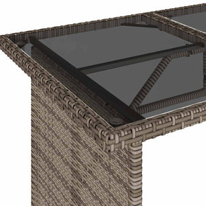 Gartentisch Grau mit Glasplatte 110x68 cm