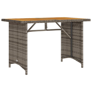 Gartentisch Grau Holzplatte 110x68 cm Poly Rattan