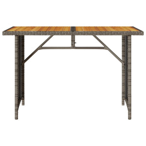 Gartentisch Grau Holzplatte 110x68 cm Poly Rattan