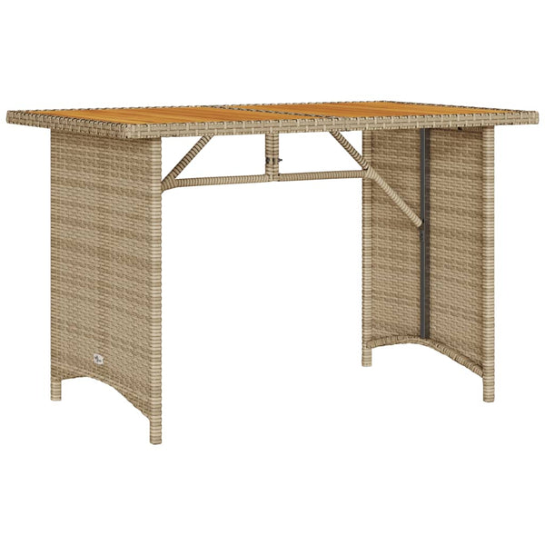 Gartentisch Beige Holzplatte 110x68 cm