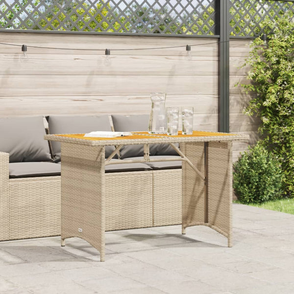 Gartentisch Beige Holzplatte 110x68 cm